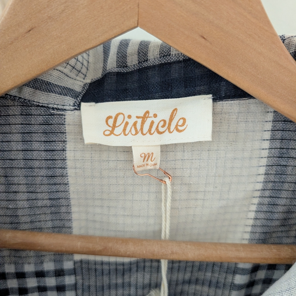 NWT Boutique Paid Patchwork Collared Button Front… - image 6